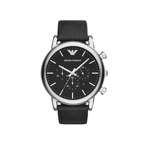 阿玛尼(Emporio Armani)手表 皮质表带经典休闲时尚石英男士腕表 AR1828